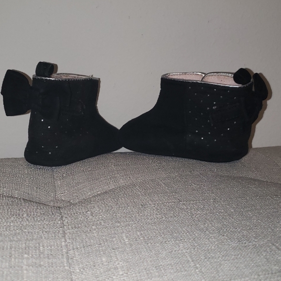 Black Boots w/ sparkles & bows-Infant Girl 6-9 mth - Picture 2 of 2